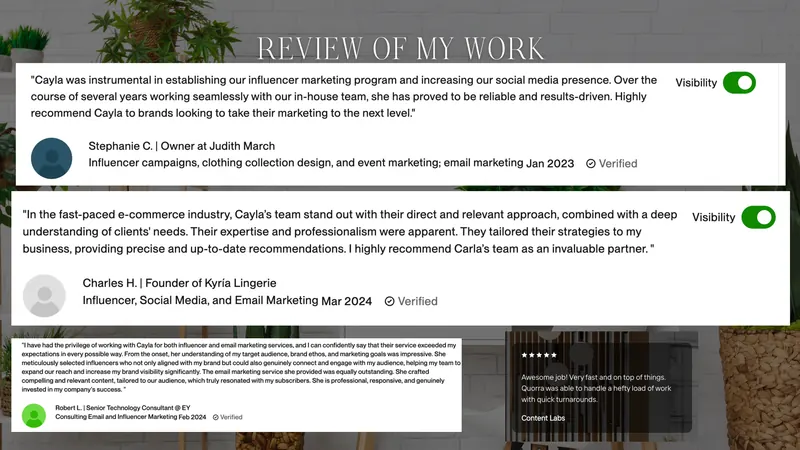 Review of work